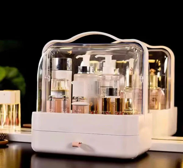 Acrylic Single Door Cosmetic Organizer + FREE rotating organizer - Image 2