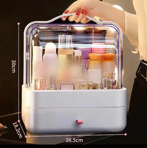 Acrylic Single Door Cosmetic Organizer + FREE rotating organizer - Image 3