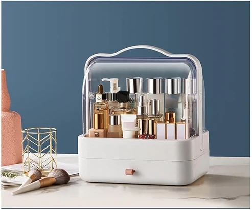 Acrylic Single Door Cosmetic Organizer + FREE rotating organizer - Image 4